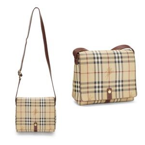 💯 Authentic Burberry Haymarket Crossbody Shoulder Bag Messenger Bag Vintage Y2K